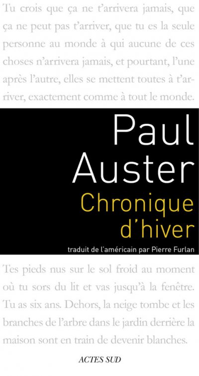 Chronique d'hiver de Paul Auster