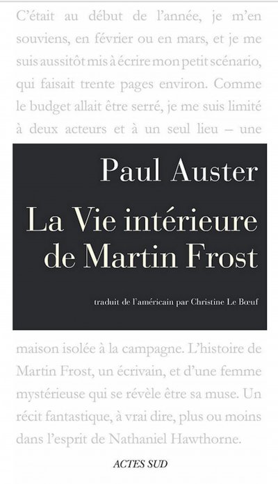 La Vie intérieure de Martin Frost de Paul Auster