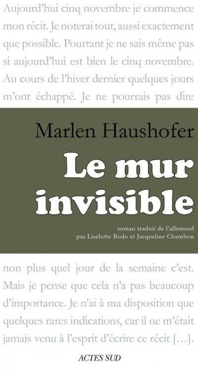 Le mur invisible de Marlen Haushofer