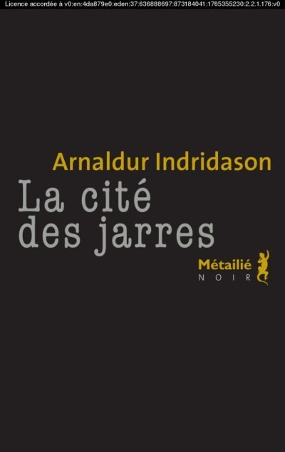 La cité des jarres de Arnaldur Indridason