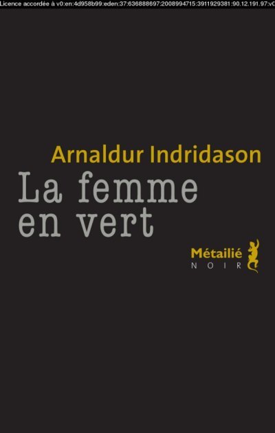 La femme en vert de Arnaldur Indridason